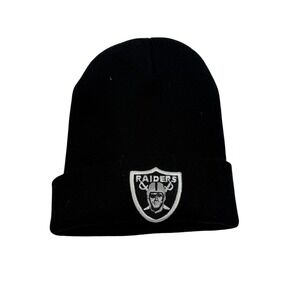 Las Vegas Raiders Black Knit Beanie Hat NFL Football Team Logo Embroidered